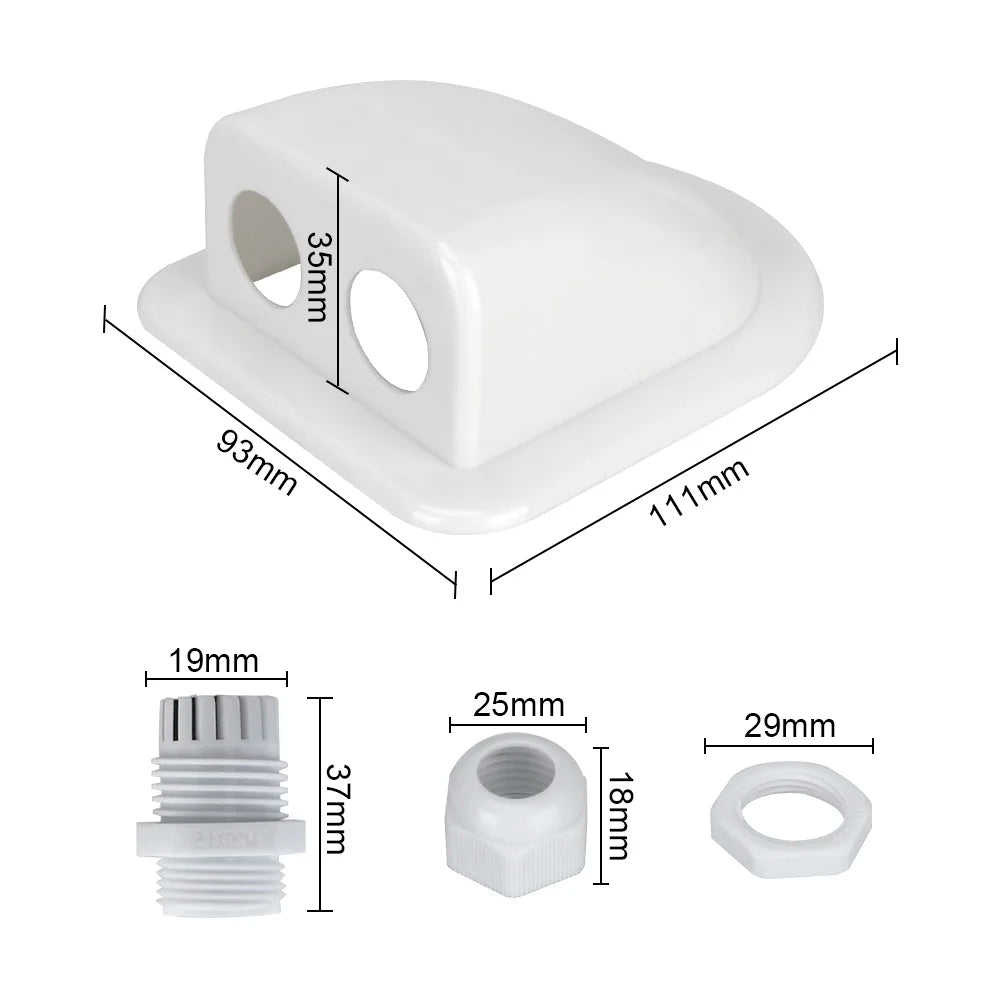 Boîtier d'Entrée Câble Solaire pour Caravane – Connecteur Étanche Double Trou