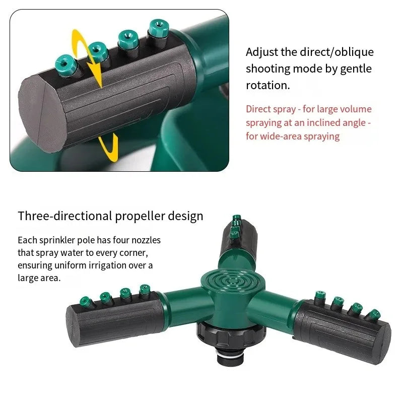 Gicleur d'Arrosage Rotatif pour Pelouse et Jardin – Arrosage Automatique 360°