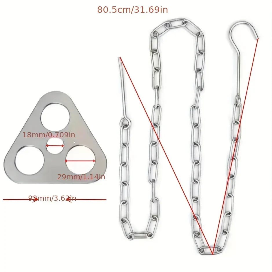 Trépied BBQ Camping en Inox – Support Suspendu Démontable pour Feu de Camp et Marmite