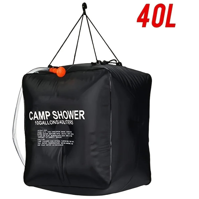 Sac Douche Solaire Camping 40L – Pommeau Réglable, Grande Capacité, Idéal Randonnée et Plein Air