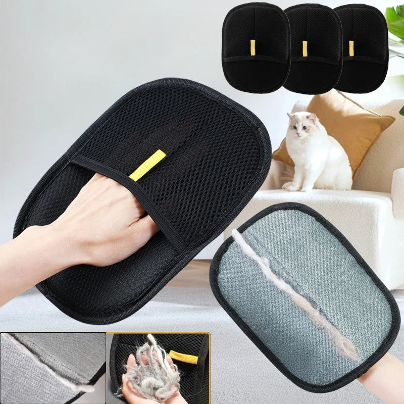Gants de toilettage double face pour chat et chien – Brosse anti-poils et nettoyage