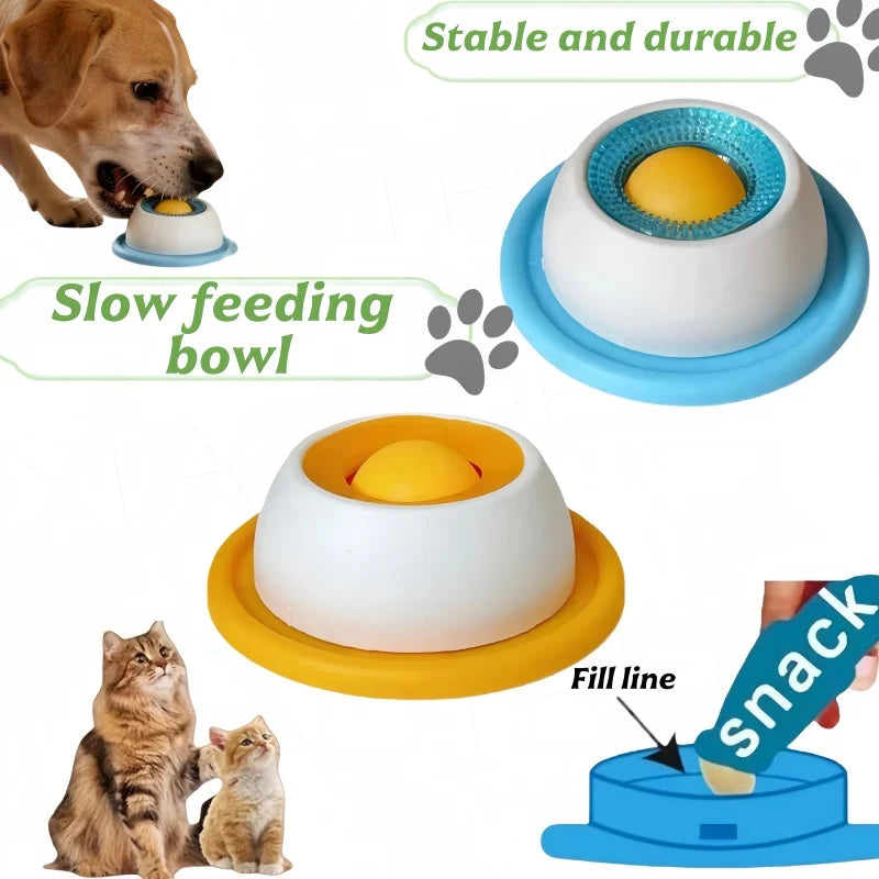 Gamelle Lèche-Langue Anti-Dérapante pour Chien et Chat – Tapis Lick Éducatif Anti-Glouton