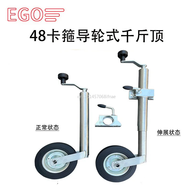 Vérin de Remorque avec Pince – Roue Jockey 48mm, Capacité 150kg, Accessoire Caravane