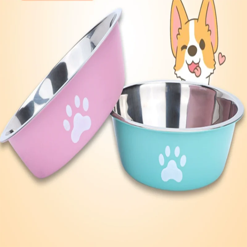Gamelle en inox grande capacité pour chien et chat – Antidérapante, anti-rouille, double couche, adaptée aux chiots