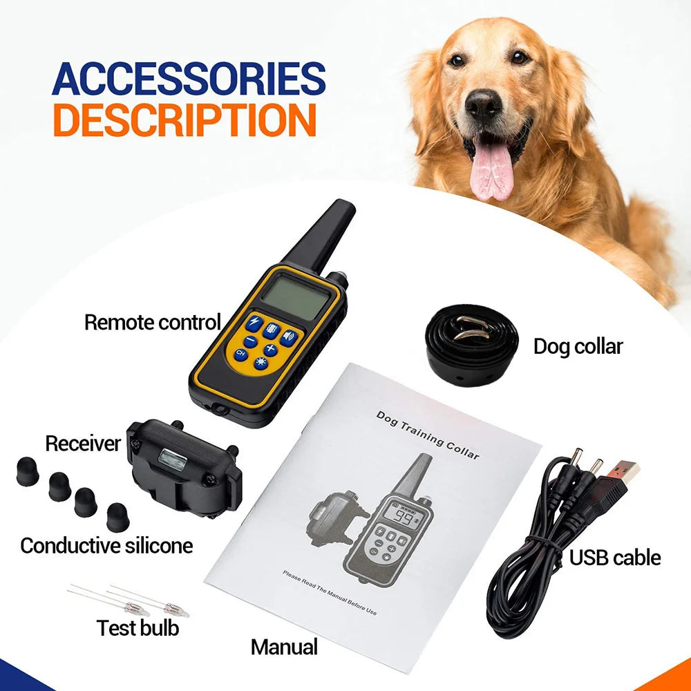 Collier de Dressage Électrique pour Chien – Télécommande, Étanche, Rechargeable