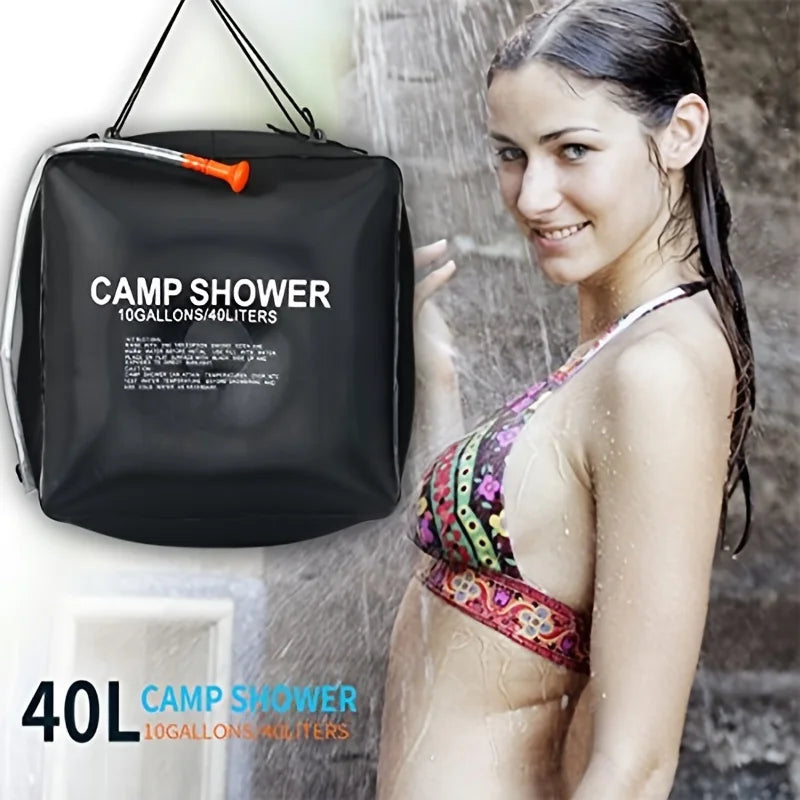 Sac Douche Solaire Camping 40L – Pommeau Réglable, Grande Capacité, Idéal Randonnée et Plein Air