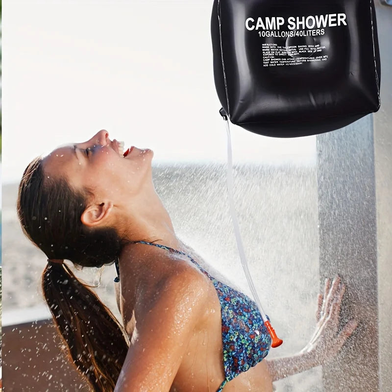 Sac Douche Solaire Camping 40L – Pommeau Réglable, Grande Capacité, Idéal Randonnée et Plein Air