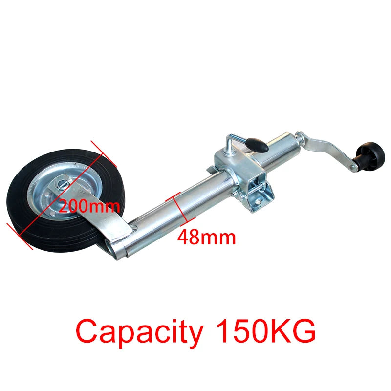 Vérin de remorque avec pince pour caravane – Roue jockey 48mm, capacité 150kg
