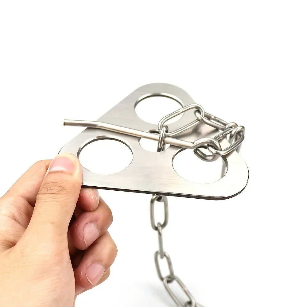 Trépied BBQ Camping en Inox – Support Suspendu Démontable pour Feu de Camp et Marmite