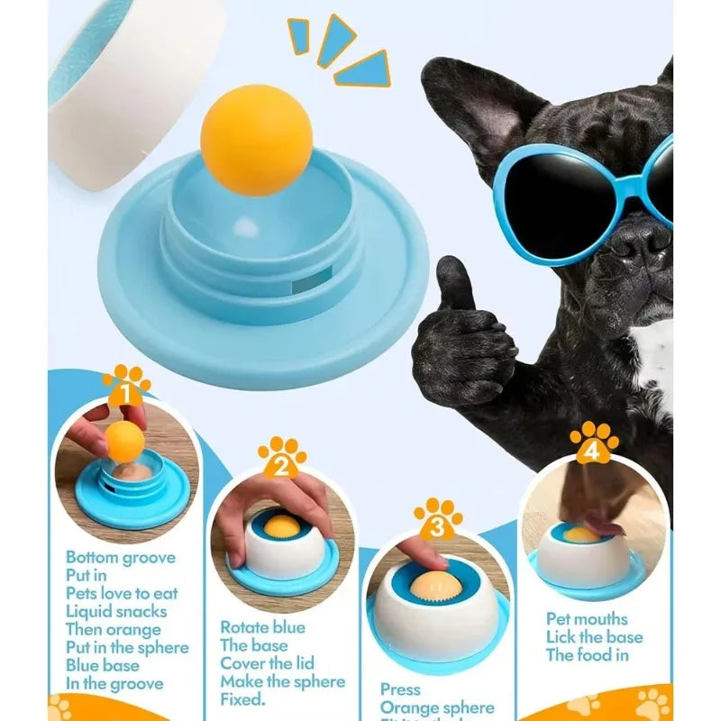 Gamelle Lèche-Langue Anti-Dérapante pour Chien et Chat – Tapis Lick Éducatif Anti-Glouton