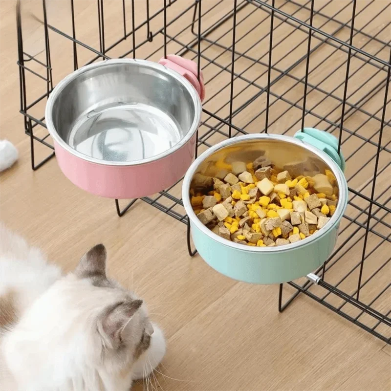Gamelle suspendue pour cage de chien – Bol amovible anti-renversement avec support, 250/450/650ml