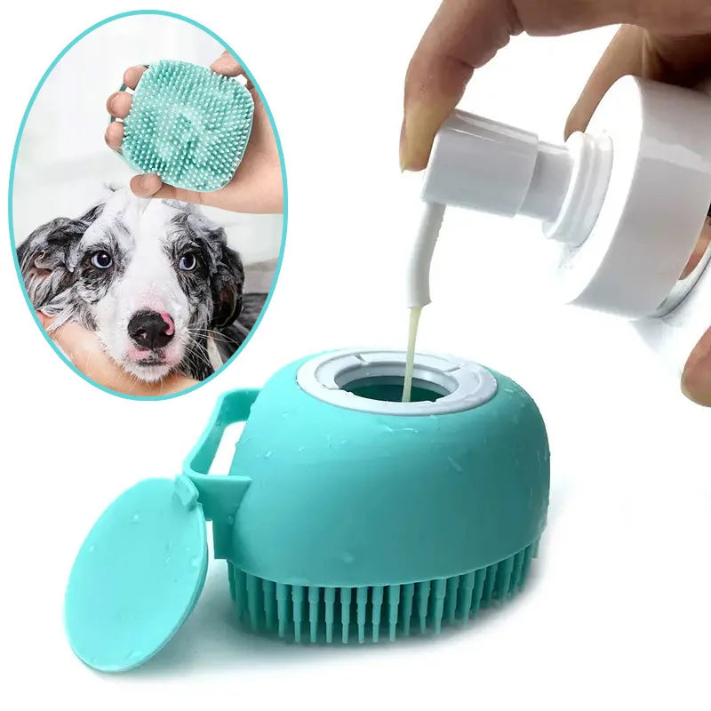 Brosse de bain en silicone pour chien et chat – Gant de massage doux pour la toilette