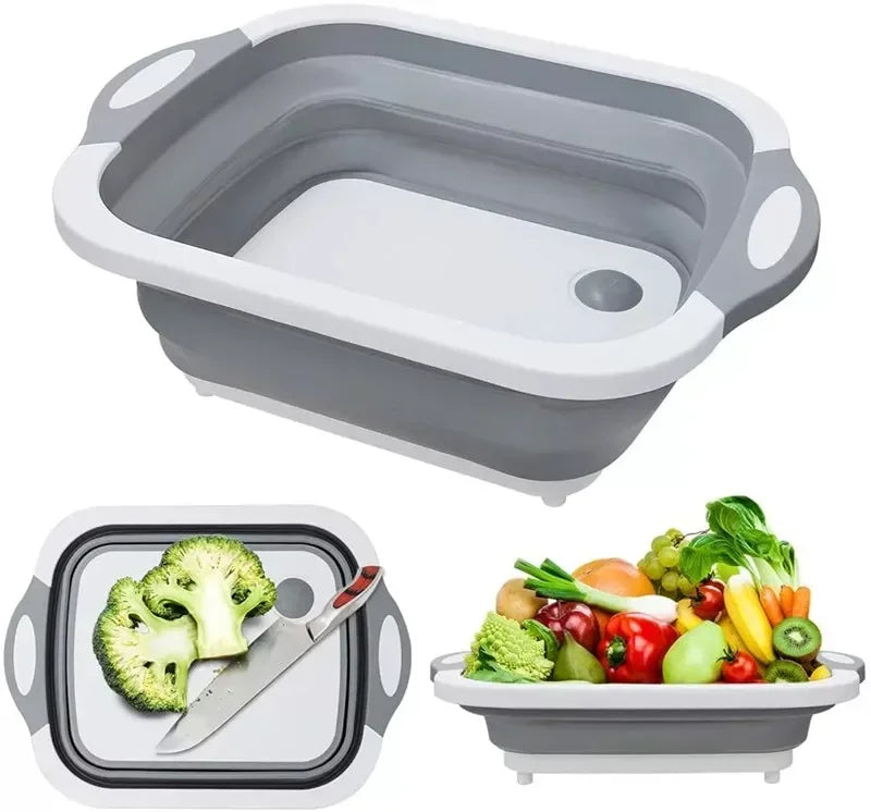 Évier pliable et planche à découper pour caravane et camping-car – Panier égouttoir portable