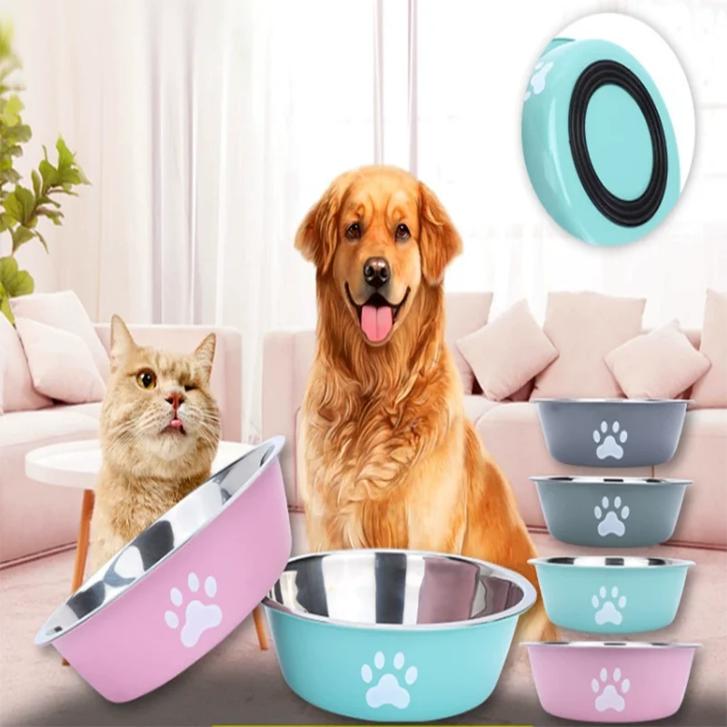 Gamelle en inox grande capacité pour chien et chat – Antidérapante, anti-rouille, double couche, adaptée aux chiots
