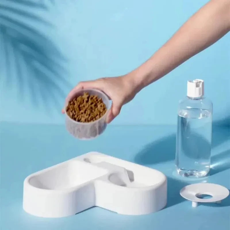Gamelle automatique 2-en-1 pour chien et chat – Distributeur d’eau et nourriture multifonction