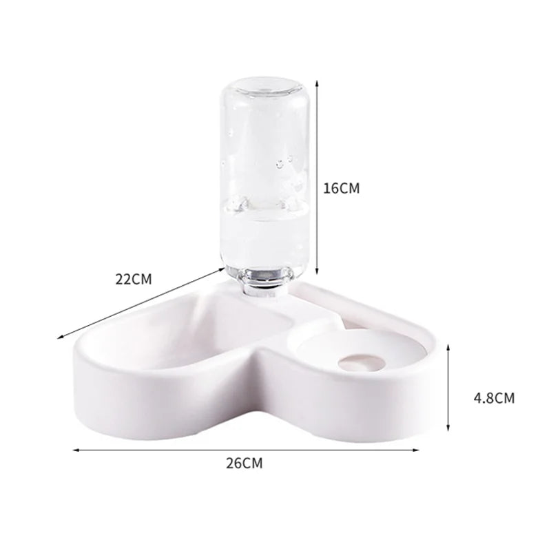 Gamelle automatique 2-en-1 pour chien et chat – Distributeur d’eau et nourriture multifonction