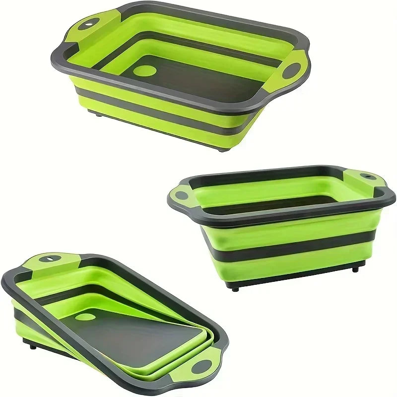 Évier pliable et planche à découper pour caravane et camping-car – Panier égouttoir portable