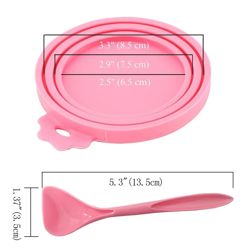 Couvercles Réutilisables pour Boîtes de Conserve Animaux – Lot de 2 avec Cuillère Portable