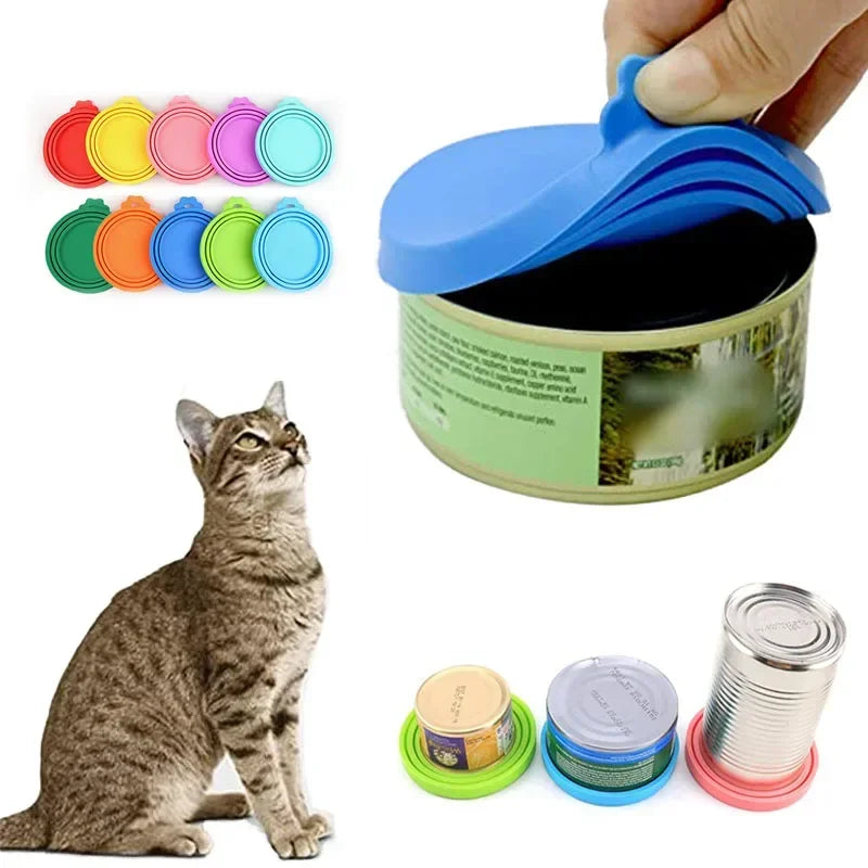 Couvercles Réutilisables pour Boîtes de Conserve Animaux – Lot de 2 avec Cuillère Portable