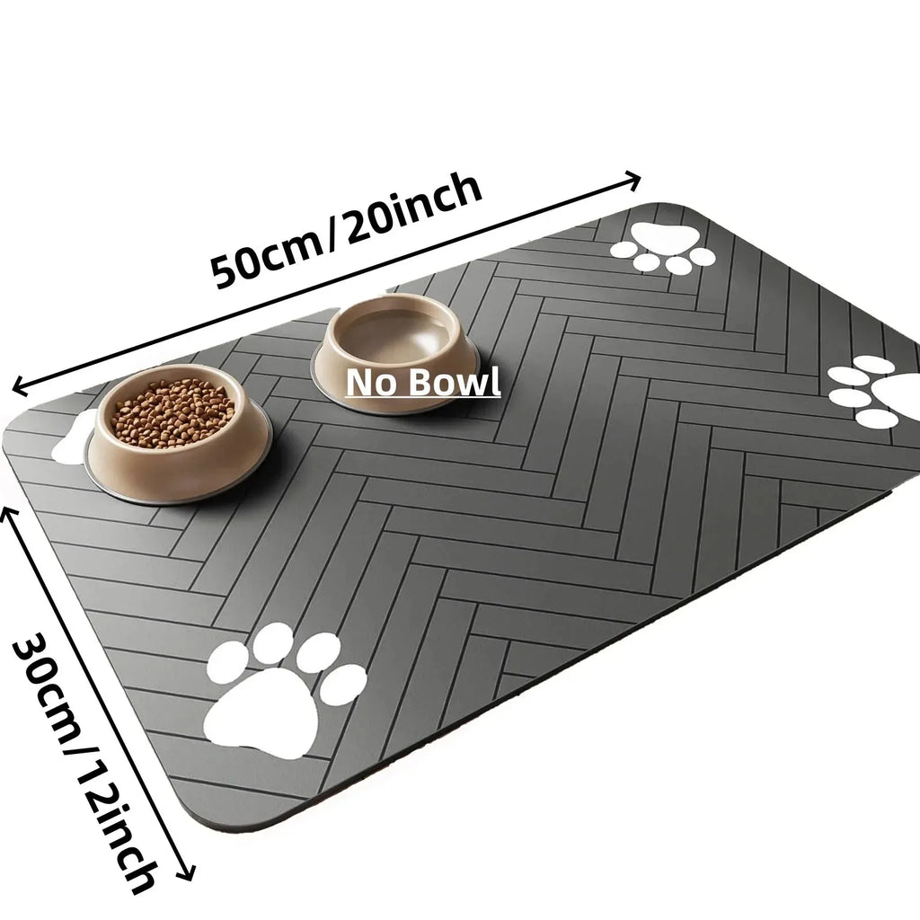 Tapis de gamelle absorbant pour chien et chat – Antidérapant, imperméable et séchage rapide