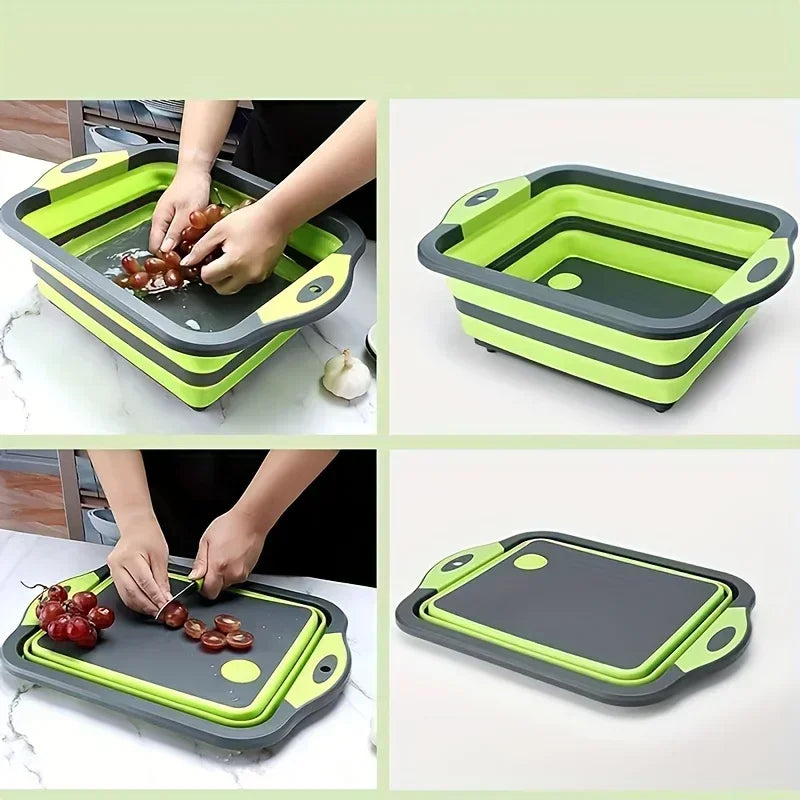Évier pliable et planche à découper pour caravane et camping-car – Panier égouttoir portable