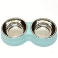 Gamelle double en inox pour chien et chat – Antidérapante, idéale pour eau et nourriture