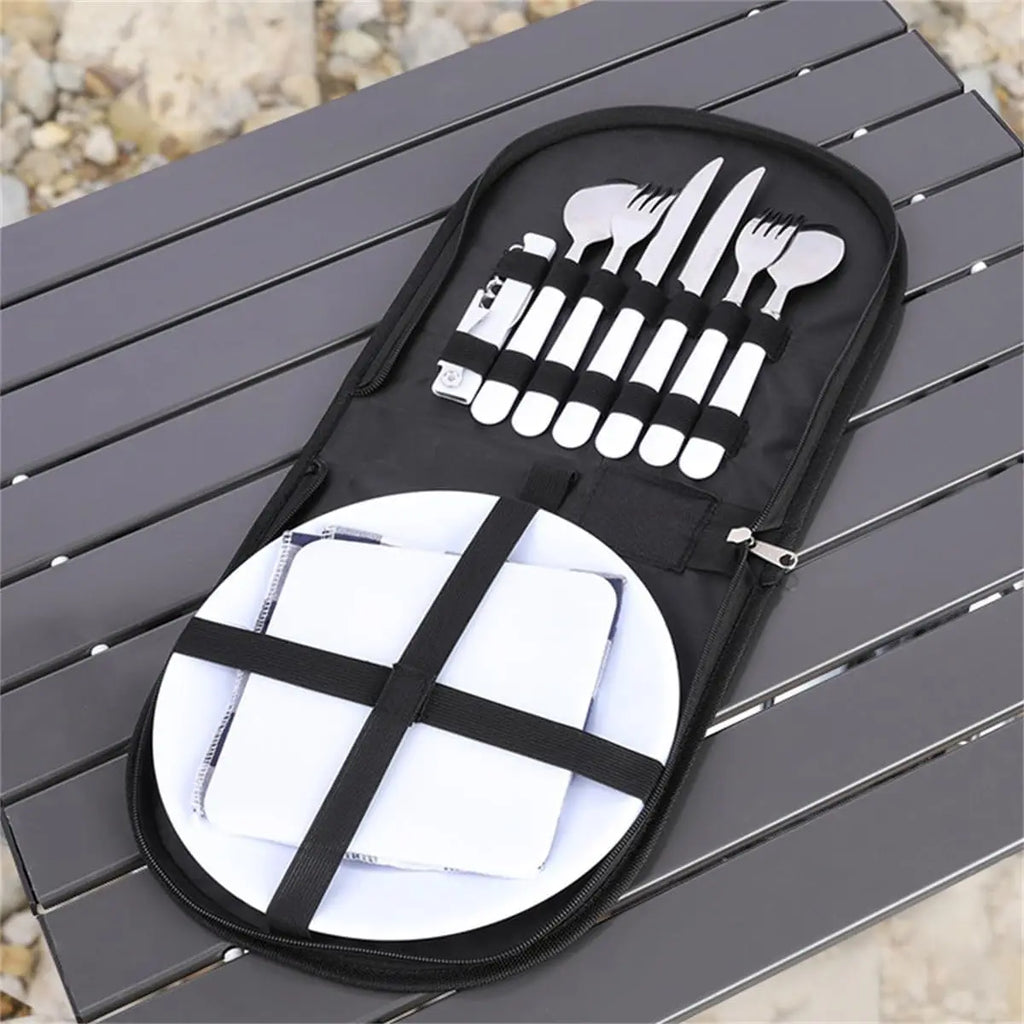 Organisateur d'Ustensiles de Cuisine pour Camping – Sac de Rangement Couverts Voyage