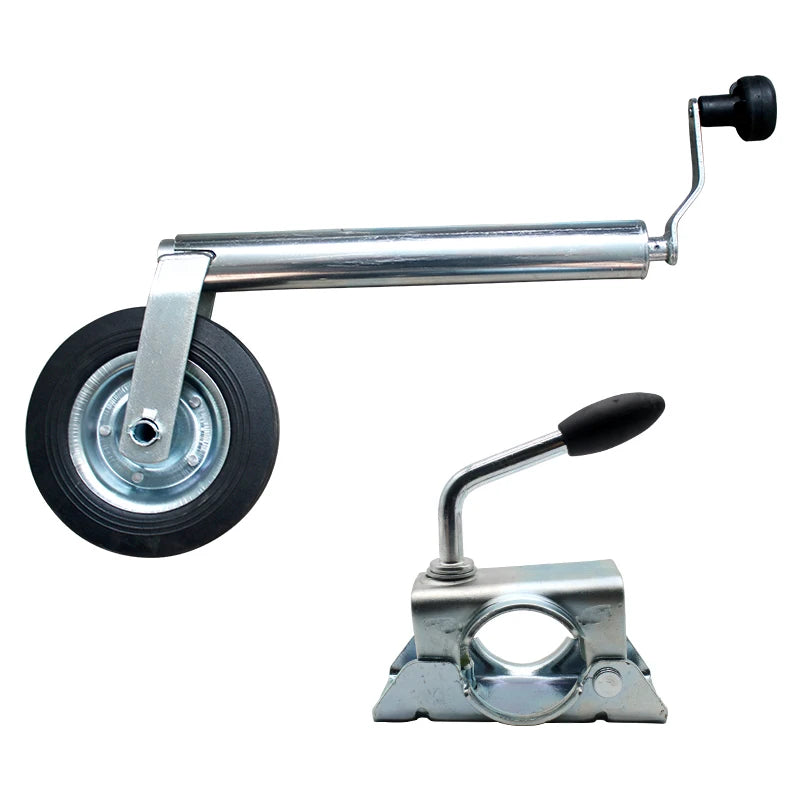 Vérin de remorque avec pince pour caravane – Roue jockey 48mm, capacité 150kg