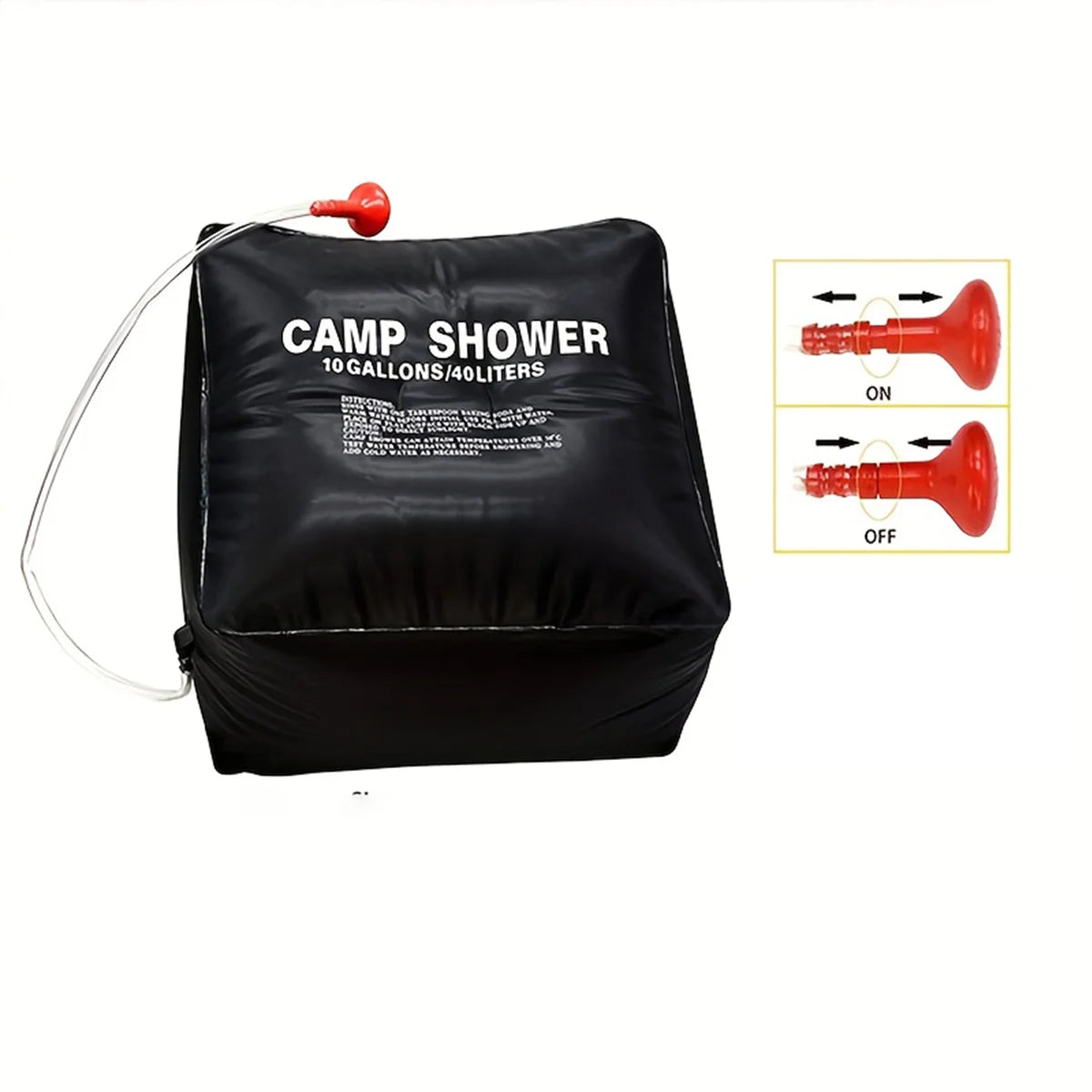 Sac Douche Solaire Camping 40L – Pommeau Réglable, Grande Capacité, Idéal Randonnée et Plein Air
