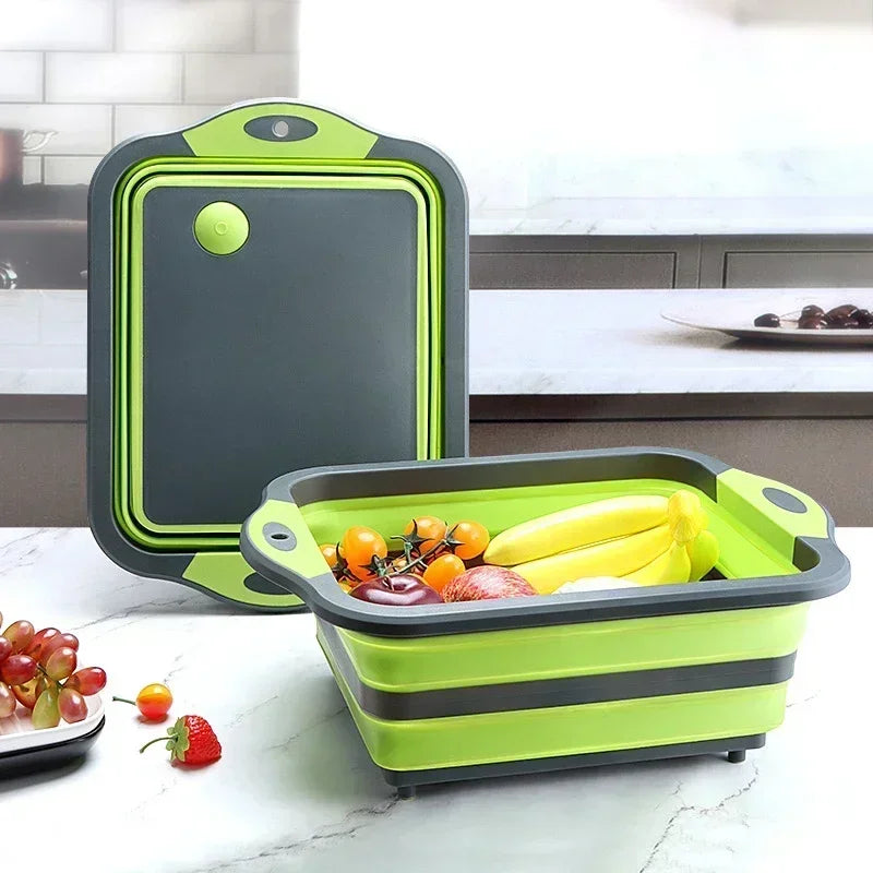 Évier pliable et planche à découper pour caravane et camping-car – Panier égouttoir portable