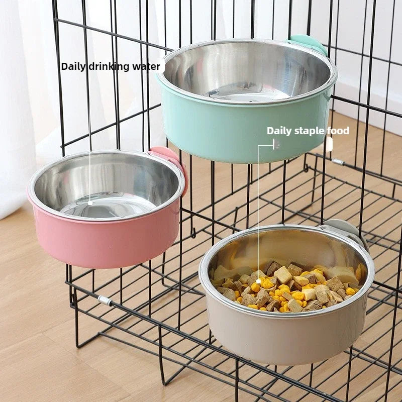 Gamelle suspendue pour cage de chien – Bol amovible anti-renversement avec support, 250/450/650ml