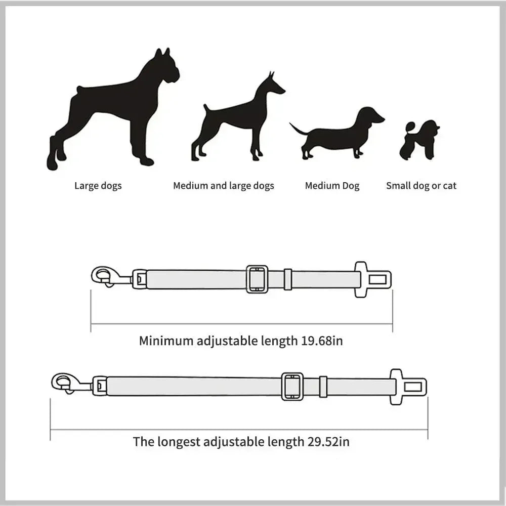 Ceinture de sécurité réglable pour chien en voiture – Harnais nylon résistant universel