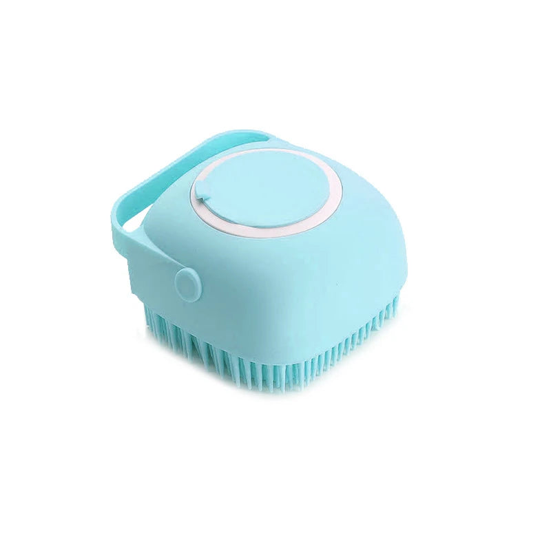 Brosse de bain en silicone avec distributeur de shampooing pour chien et chat