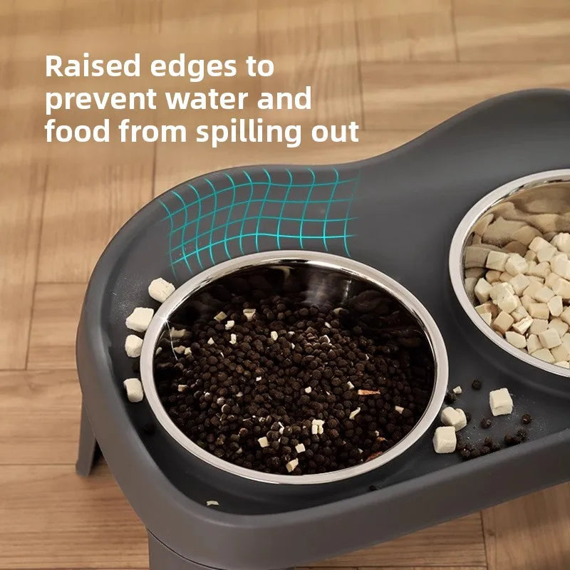 Gamelle Surélevée Pliable Double pour Chien – Antidérapante, Portable, Idéale Moyennes et Grandes Races